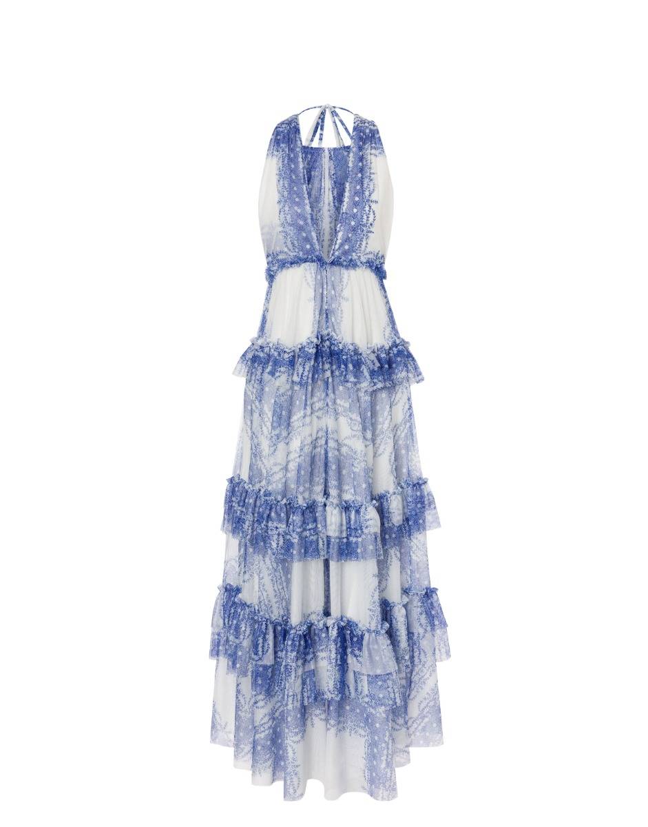 Philosophy Di Lorenzo Serafini Abito a balze in tulle stampato In Vendita