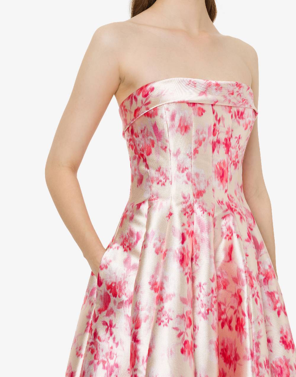 Philosophy Di Lorenzo Serafini Abito bustier in radzmir con stampa fiori Hotsell