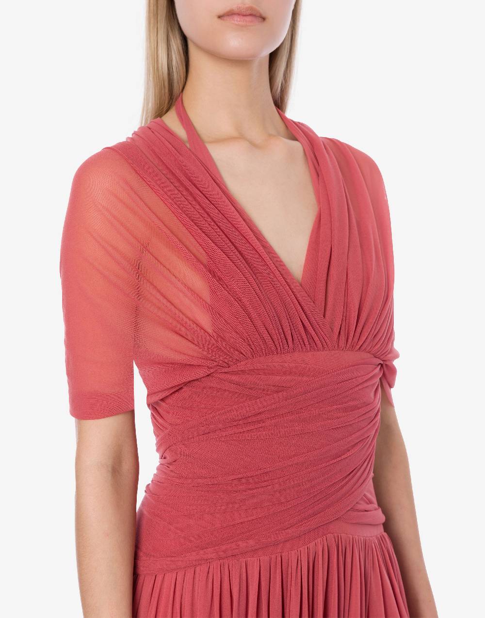 Philosophy Di Lorenzo Serafini Abito in tulle stretch con allacciatura a fiocco Saldi Di Fabbrica