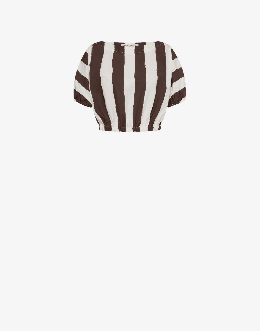 Philosophy Di Lorenzo Serafini Blusa crop a righe in cotone stretch