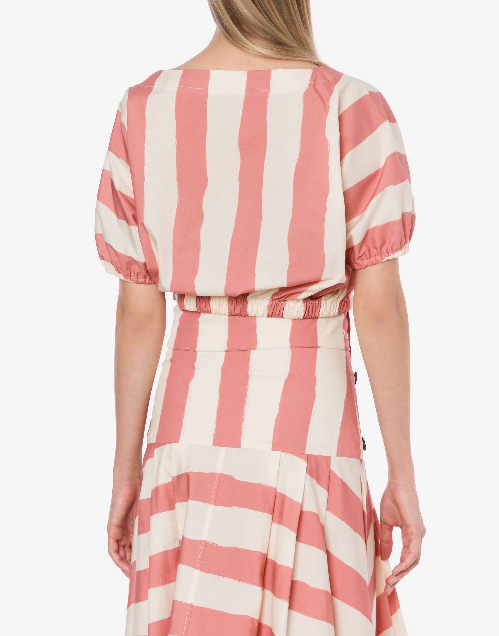 Philosophy Di Lorenzo Serafini Blusa crop a righe in cotone stretch In Linea
