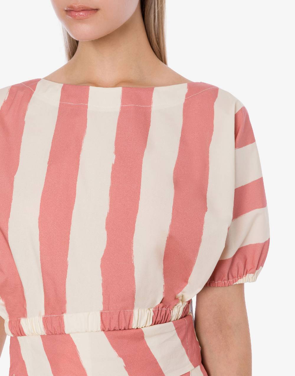 Philosophy Di Lorenzo Serafini Blusa crop a righe in cotone stretch In Linea