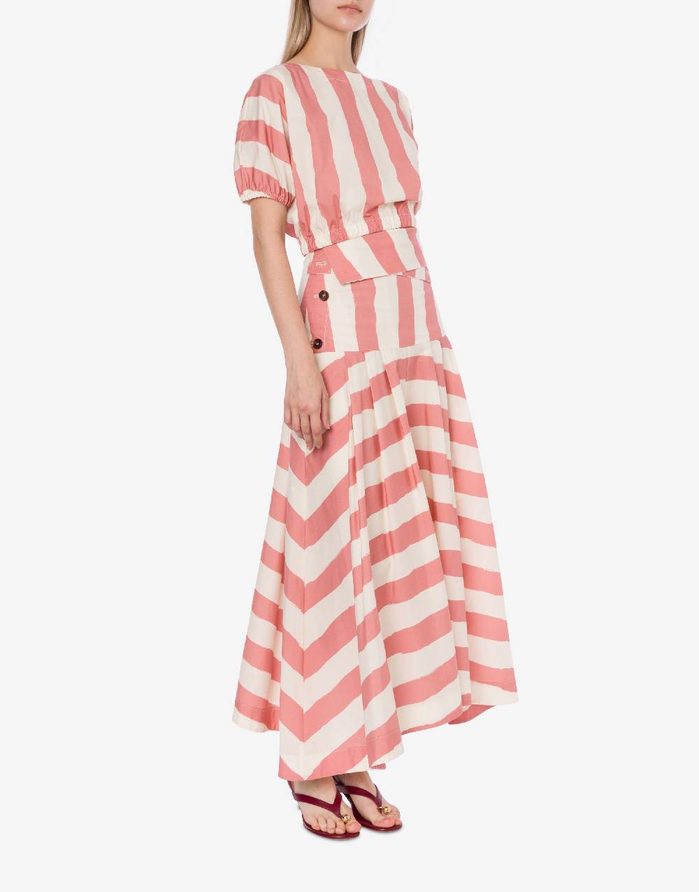 Philosophy Di Lorenzo Serafini Blusa crop a righe in cotone stretch In Linea