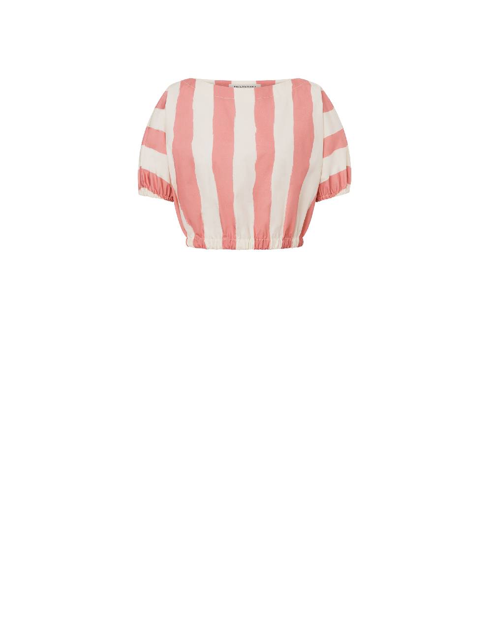 Philosophy Di Lorenzo Serafini Blusa crop a righe in cotone stretch In Linea