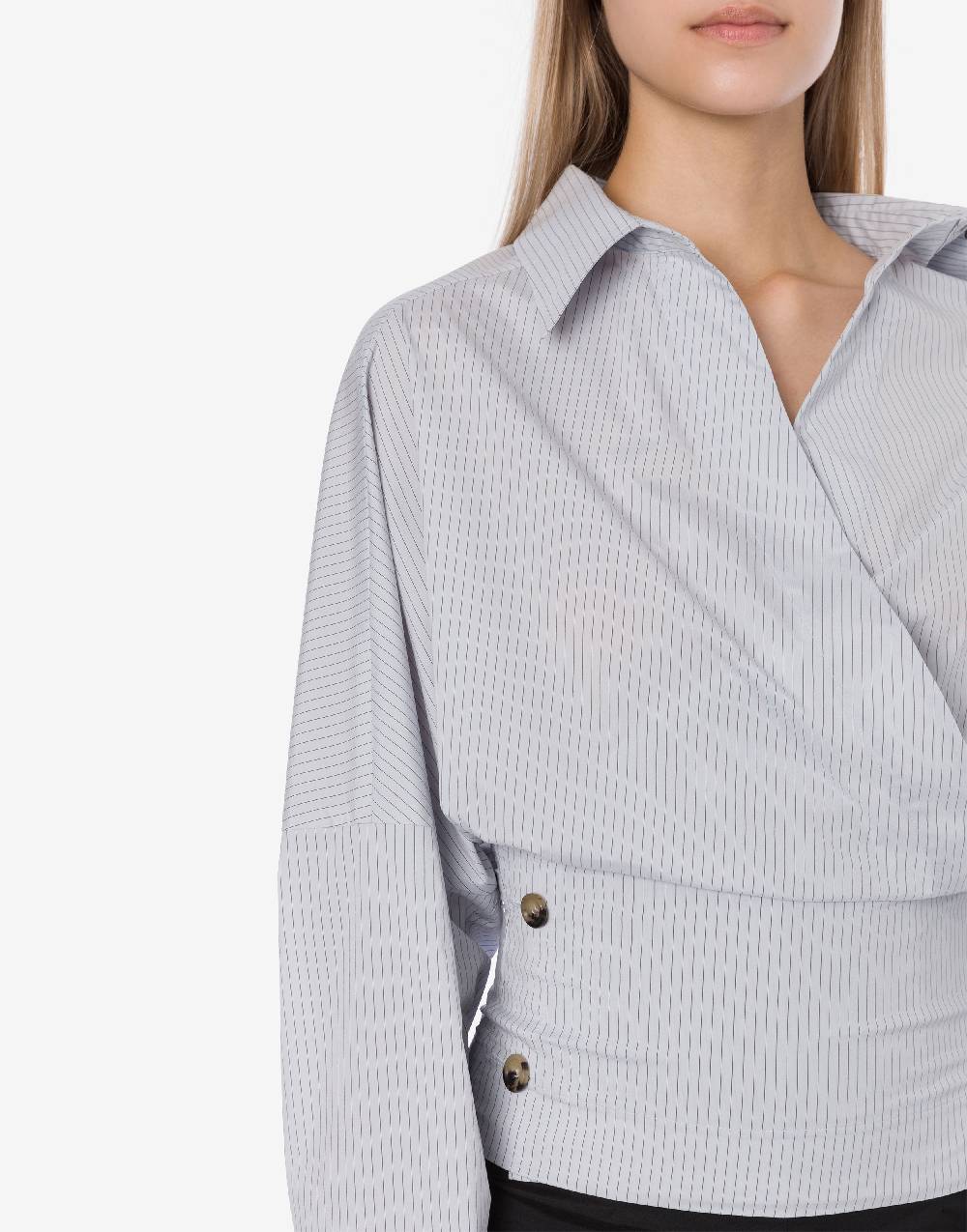 Philosophy Di Lorenzo Serafini Camicia in taffetà stretch con bottoni Vendita