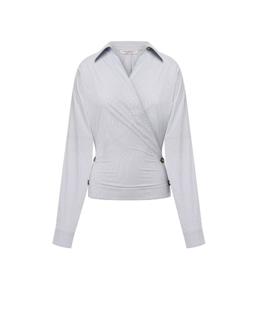 Philosophy Di Lorenzo Serafini Camicia in taffetà stretch con bottoni Vendita