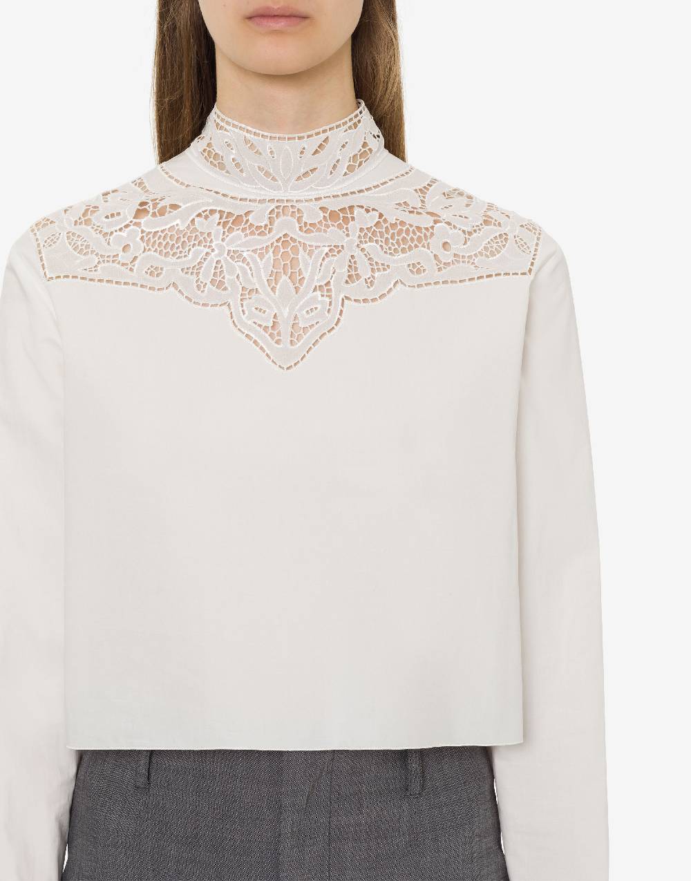 Philosophy Di Lorenzo Serafini Camicia crop in popeline con ricamo Convenienza