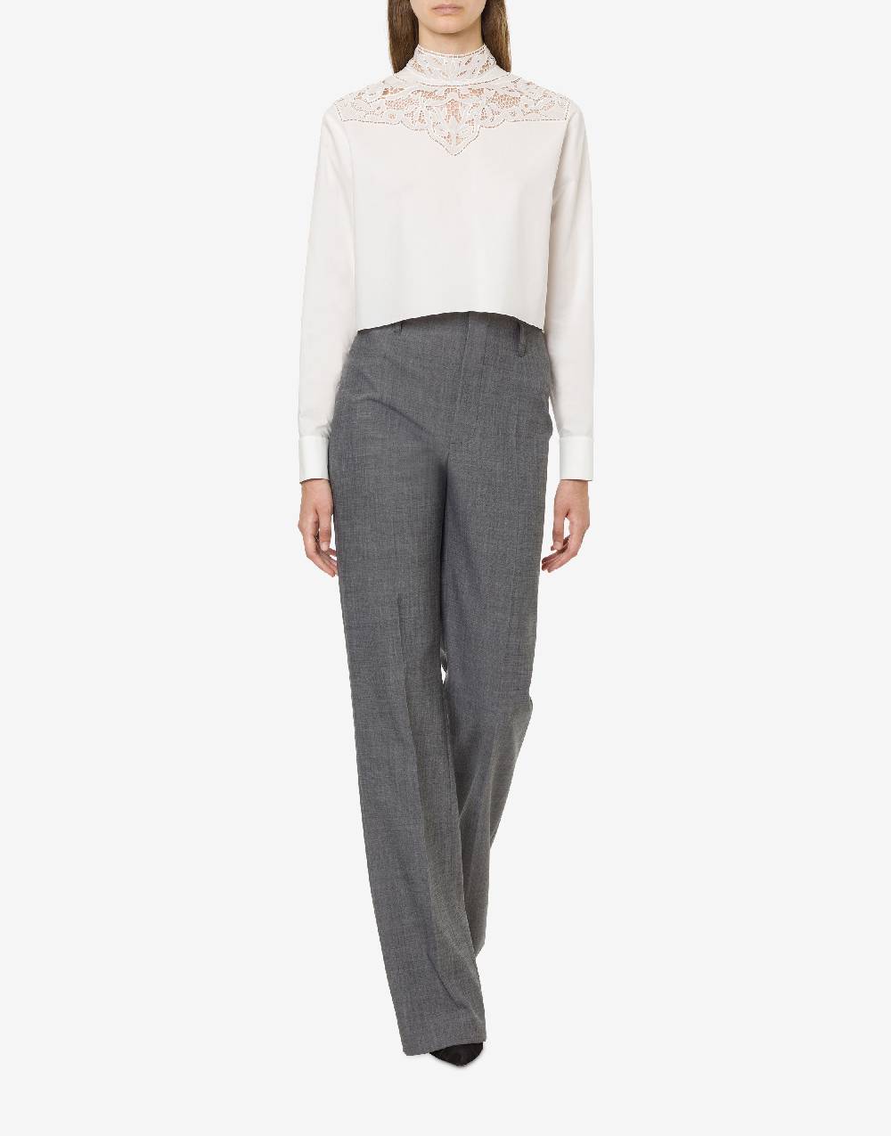 Philosophy Di Lorenzo Serafini Camicia crop in popeline con ricamo Convenienza