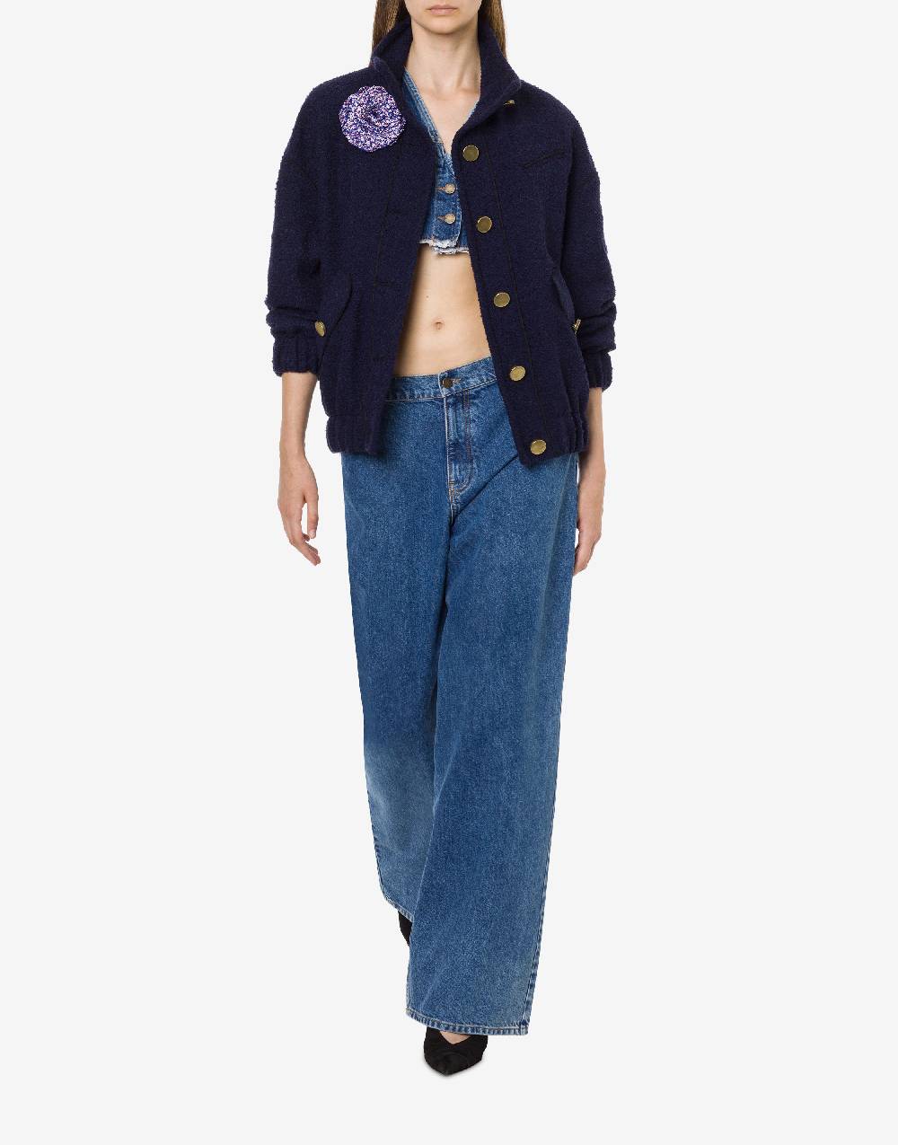 Philosophy Di Lorenzo Serafini Gilet crop in denim Outlet