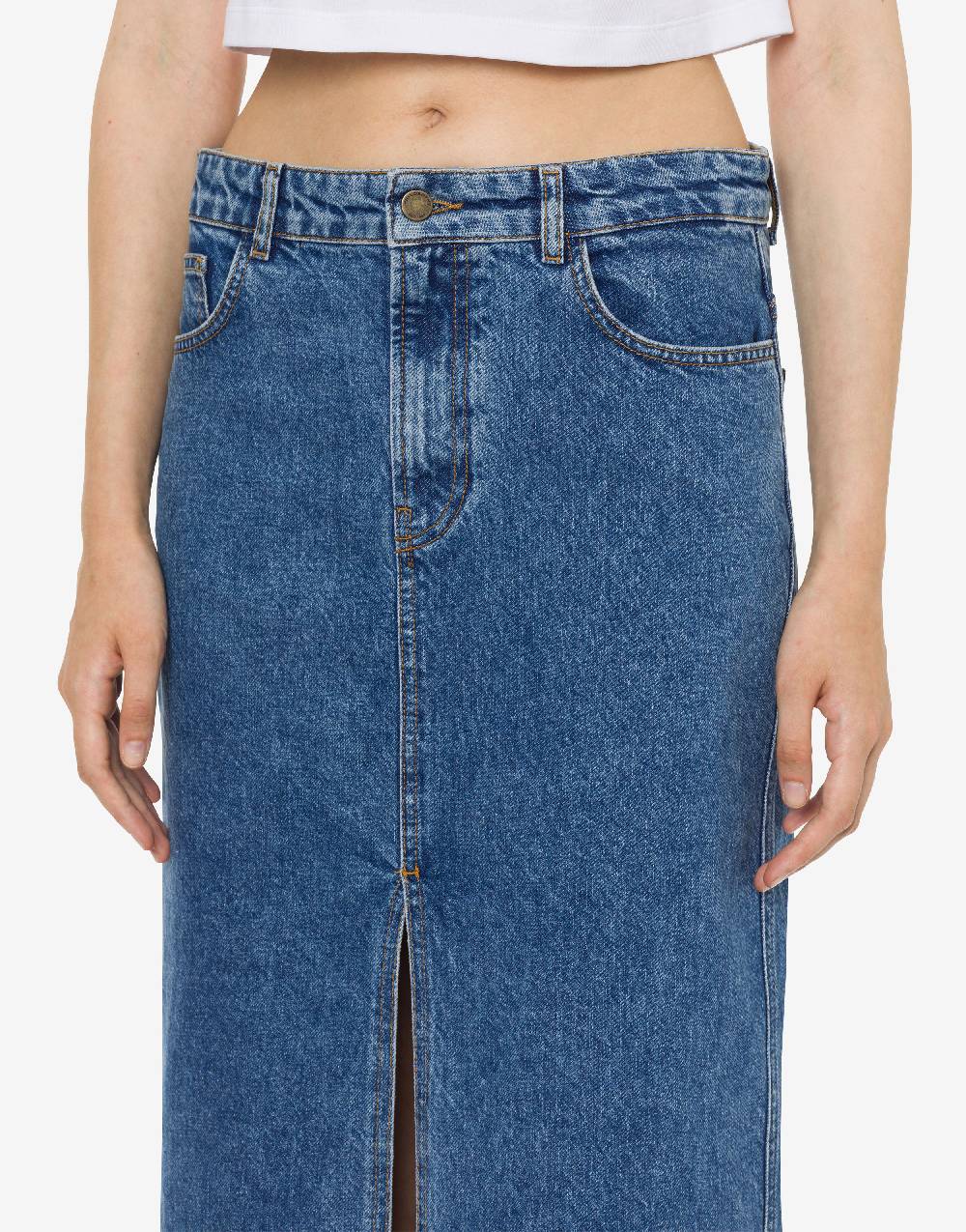 Philosophy Di Lorenzo Serafini Gonna in denim con spacco Vendita Calda