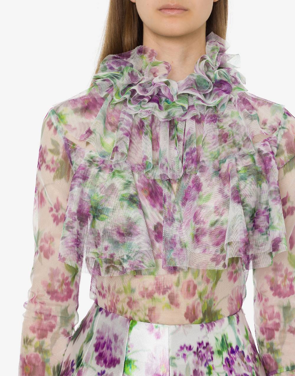 Philosophy Di Lorenzo Serafini Blusa in tulle con stampa fiori Nuovo