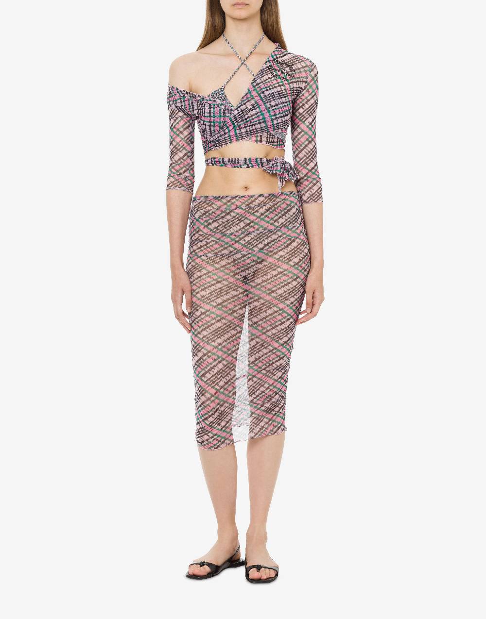 Philosophy Di Lorenzo Serafini Crop top beachwear in tulle Check Vendita