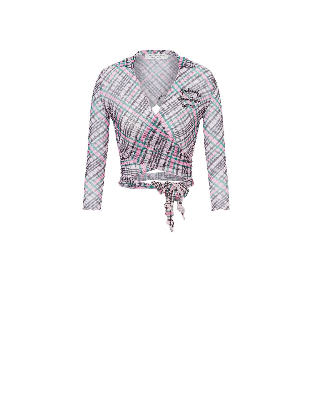 Philosophy Di Lorenzo Serafini Crop top beachwear in tulle Check Vendita