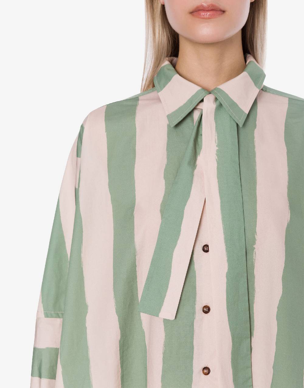 Philosophy Di Lorenzo Serafini Camicia crop a righe in cotone stretch Economico