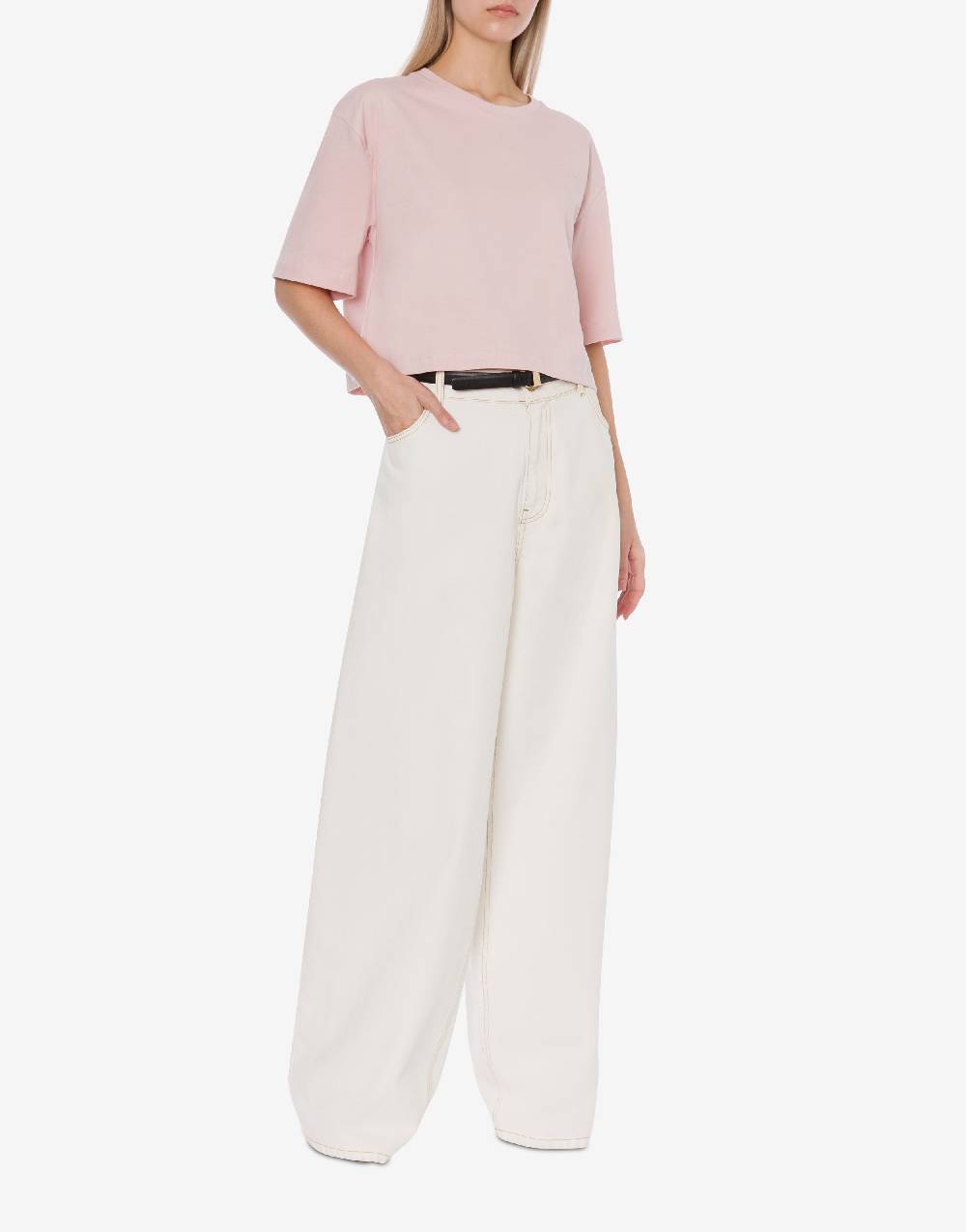 Philosophy Di Lorenzo Serafini T-shirt crop in jersey con logo Duty-free