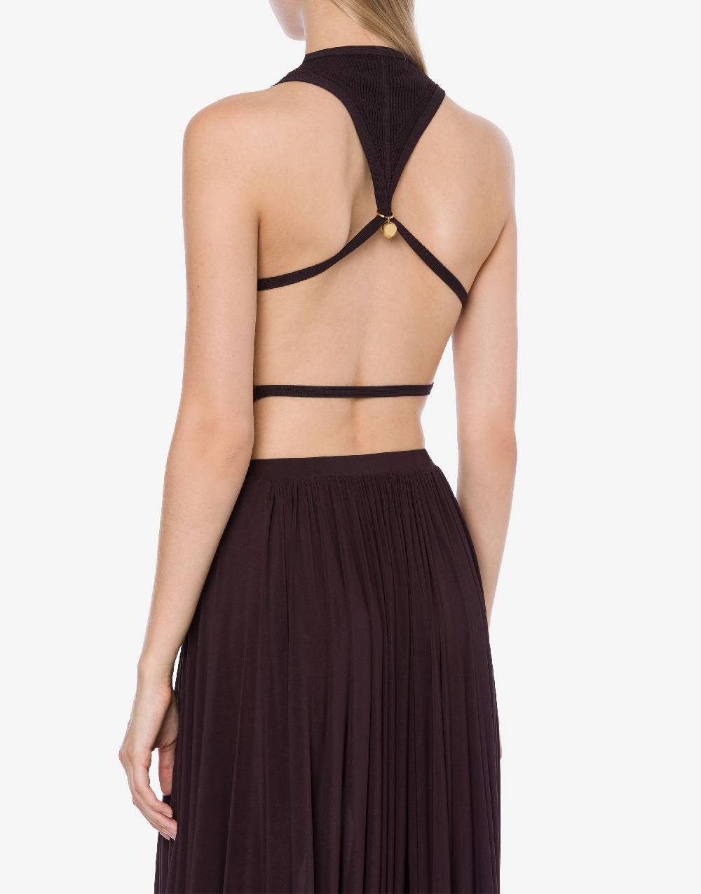 Philosophy Di Lorenzo Serafini Top crop a costine stretch con piercing Acquista Ora