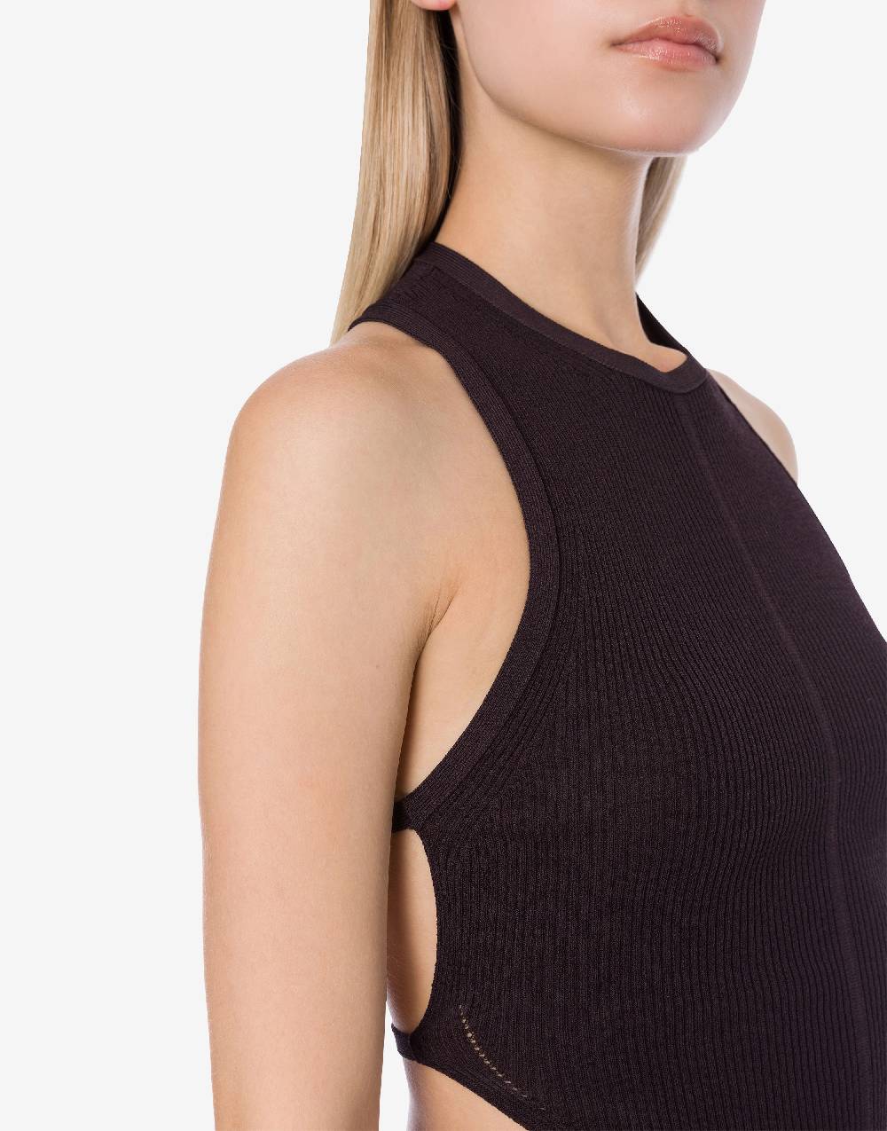 Philosophy Di Lorenzo Serafini Top crop a costine stretch con piercing Acquista Ora