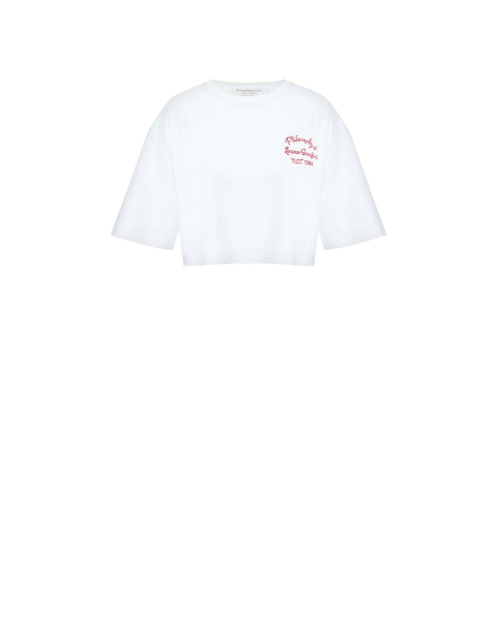 Philosophy Di Lorenzo Serafini T-shirt cropped con stampa logo Vendita Calda