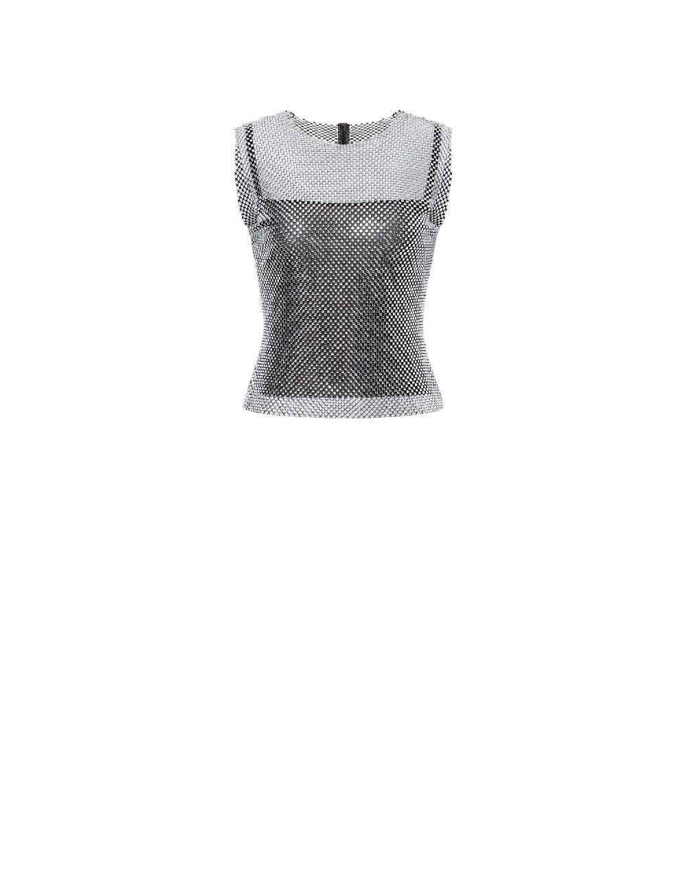 Philosophy Di Lorenzo Serafini Crop top in rete con strass Sconto di tempo limitato