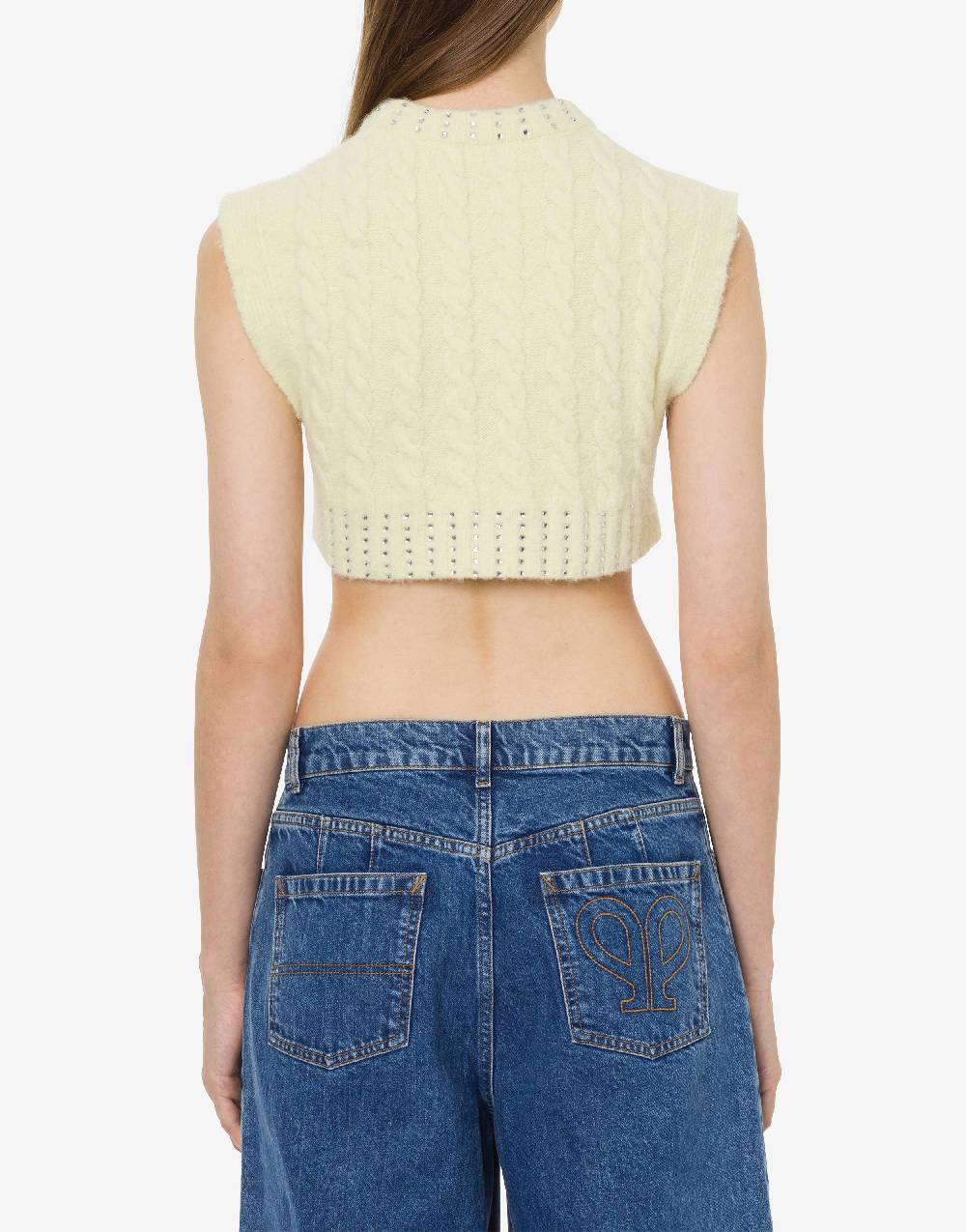 Philosophy Di Lorenzo Serafini Crop top in baby alpaca e lana con strass Moda