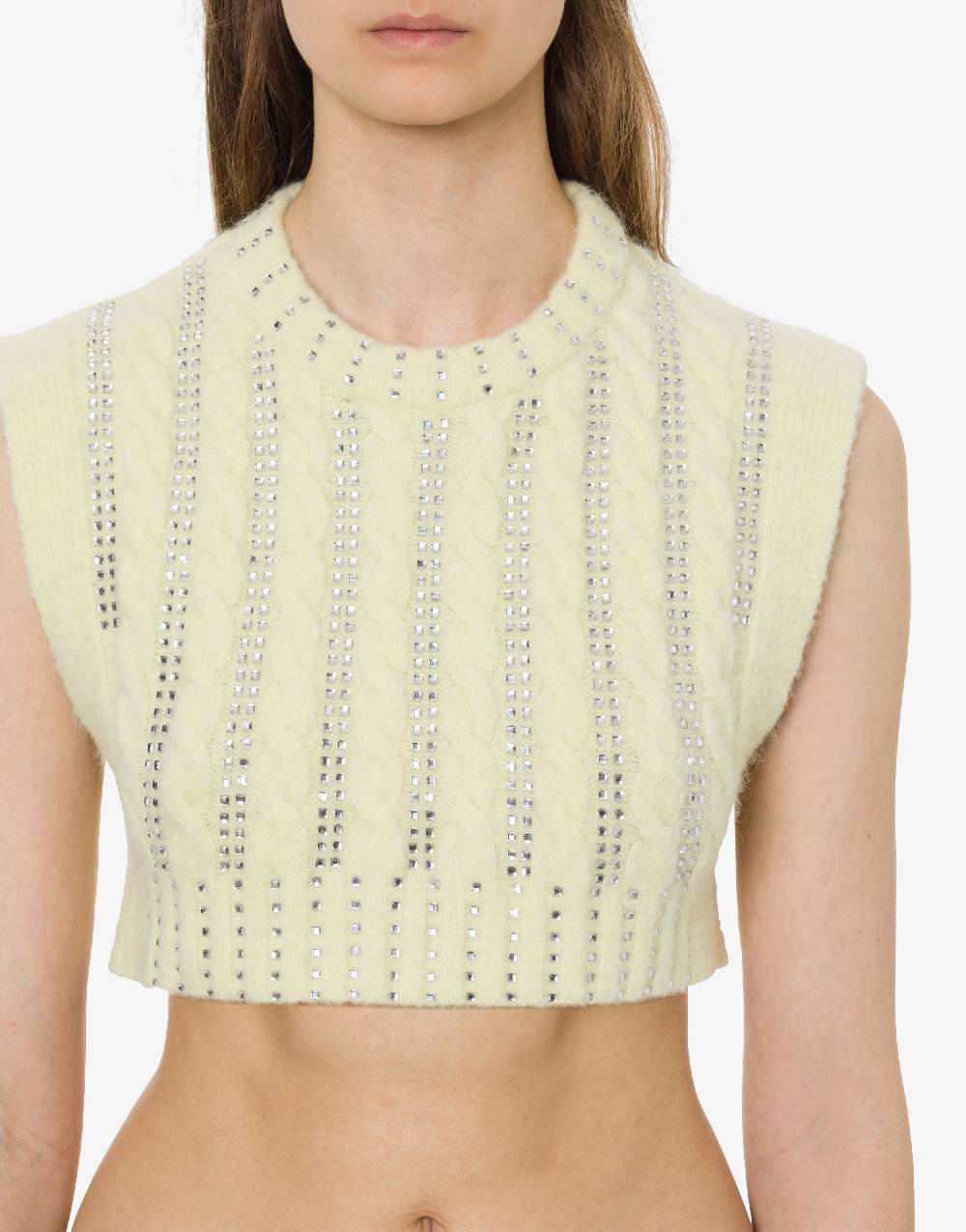 Philosophy Di Lorenzo Serafini Crop top in baby alpaca e lana con strass Moda