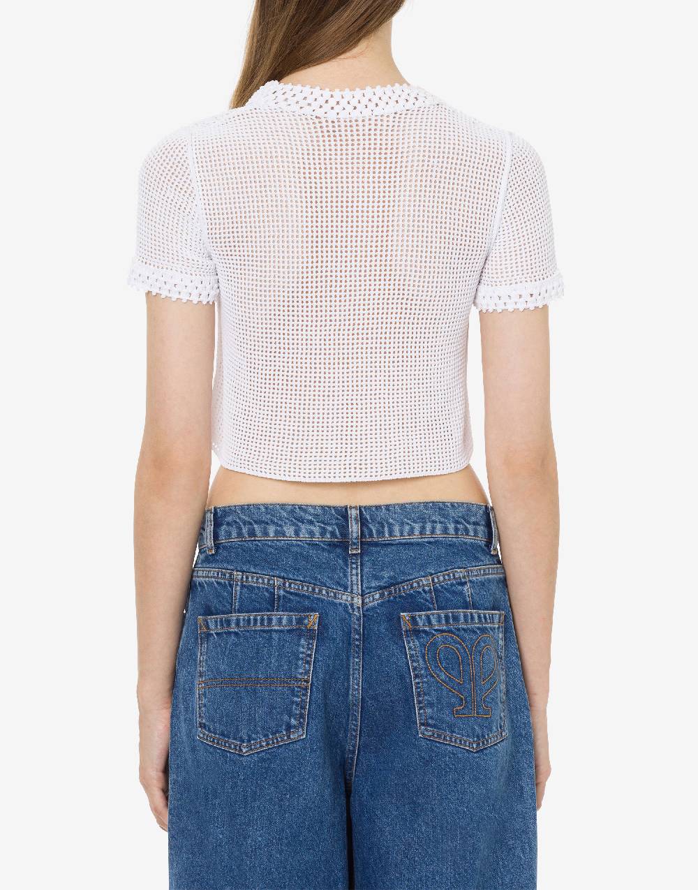 Philosophy Di Lorenzo Serafini Maglia crop in rete stretch Doppia P Comprare a buon mercato