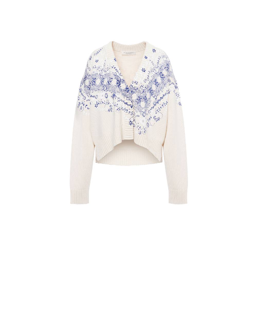 Philosophy Di Lorenzo Serafini Cardigan in cotone e lana con stampa Fornitura limitata