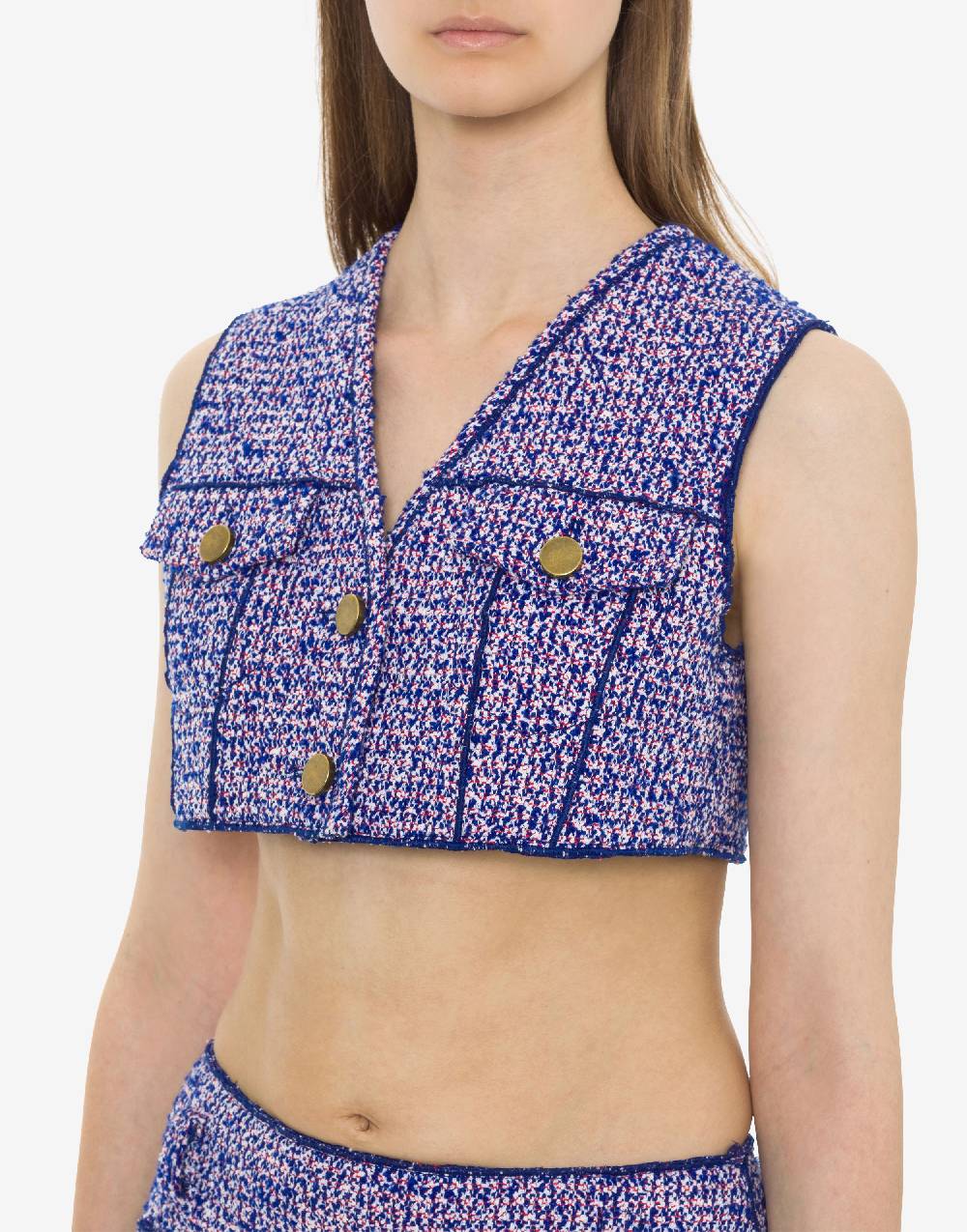 Philosophy Di Lorenzo Serafini Gilet crop in stuoia bouclé Shopping online