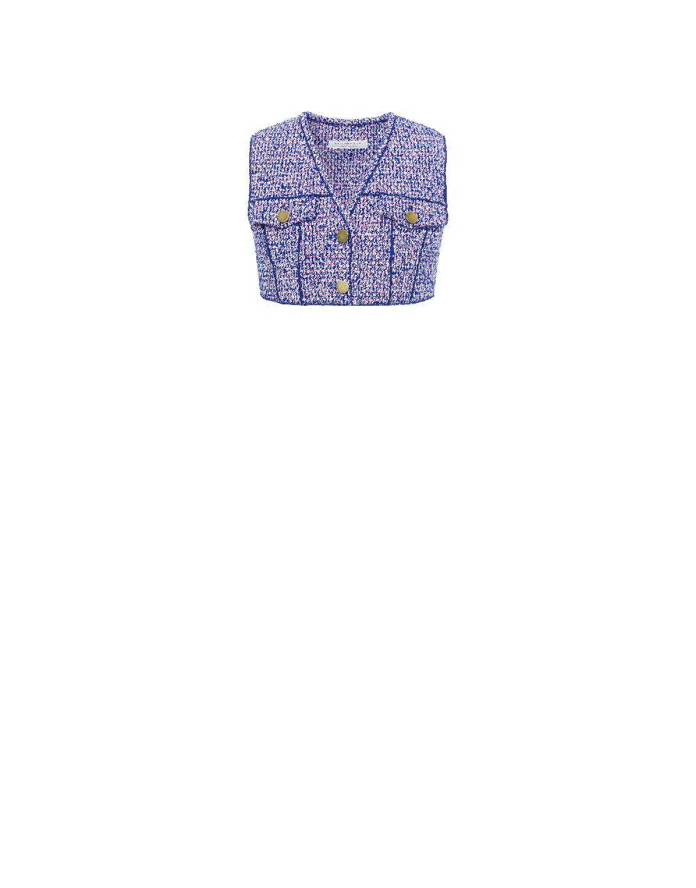 Philosophy Di Lorenzo Serafini Gilet crop in stuoia bouclé Shopping online
