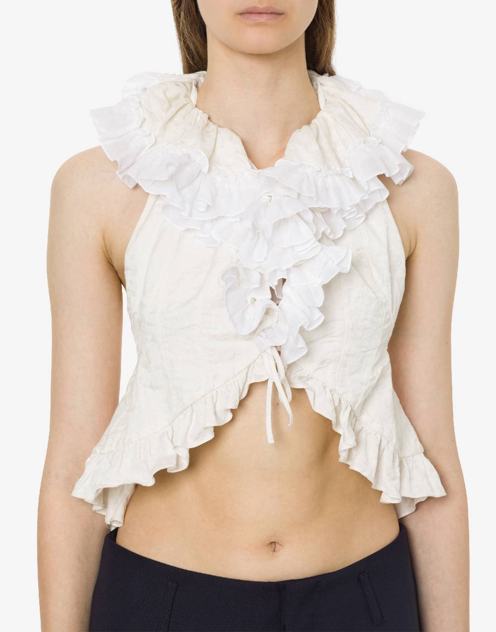 Philosophy Di Lorenzo Serafini Gilet crop in cotone jacquard Offerta natalizia