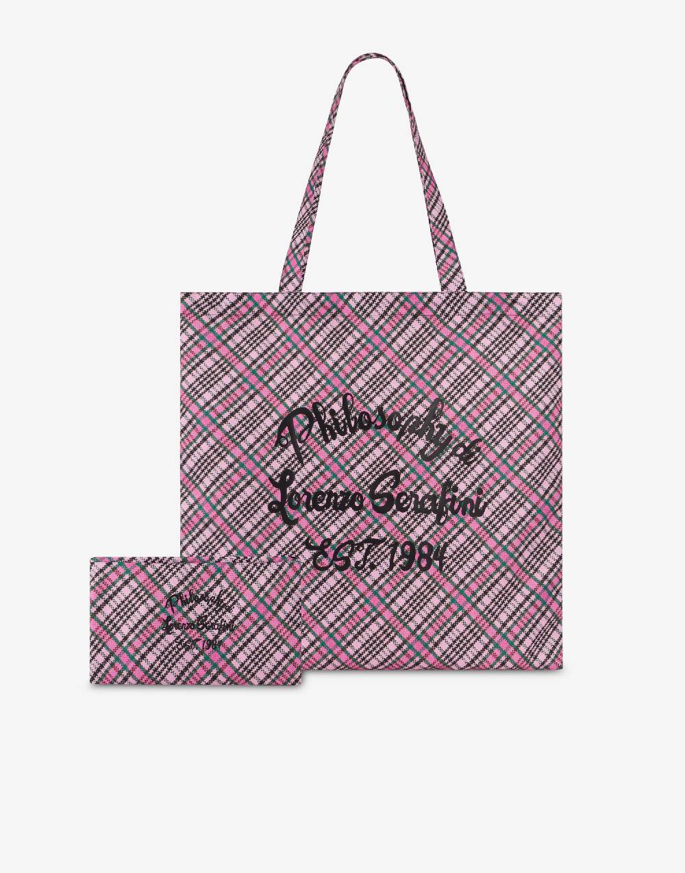 Philosophy Di Lorenzo Serafini Shopper beachwear con stampa Check Offerta San Valentino
