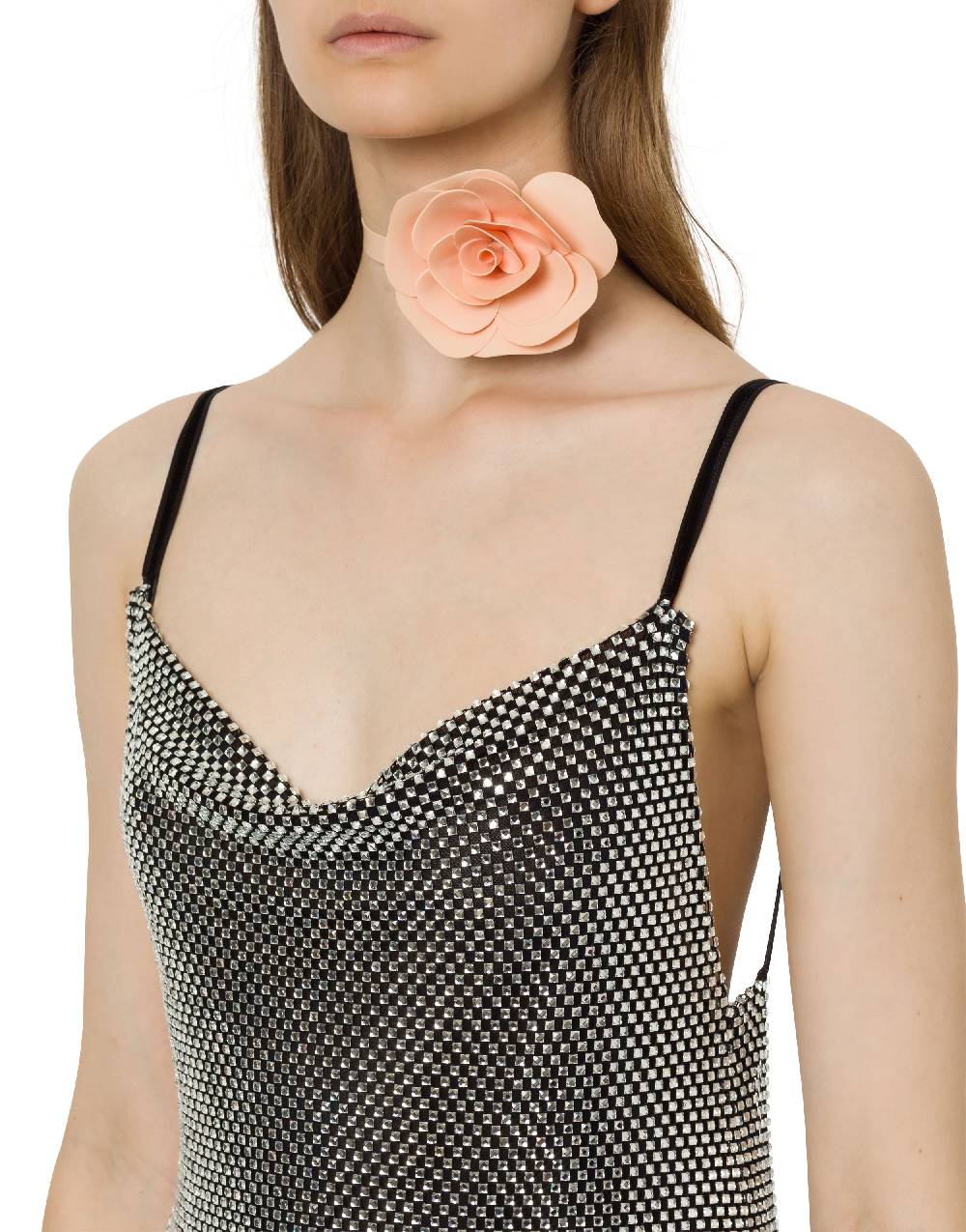 Philosophy Di Lorenzo Serafini Choker con fiore in latex Online Outlet