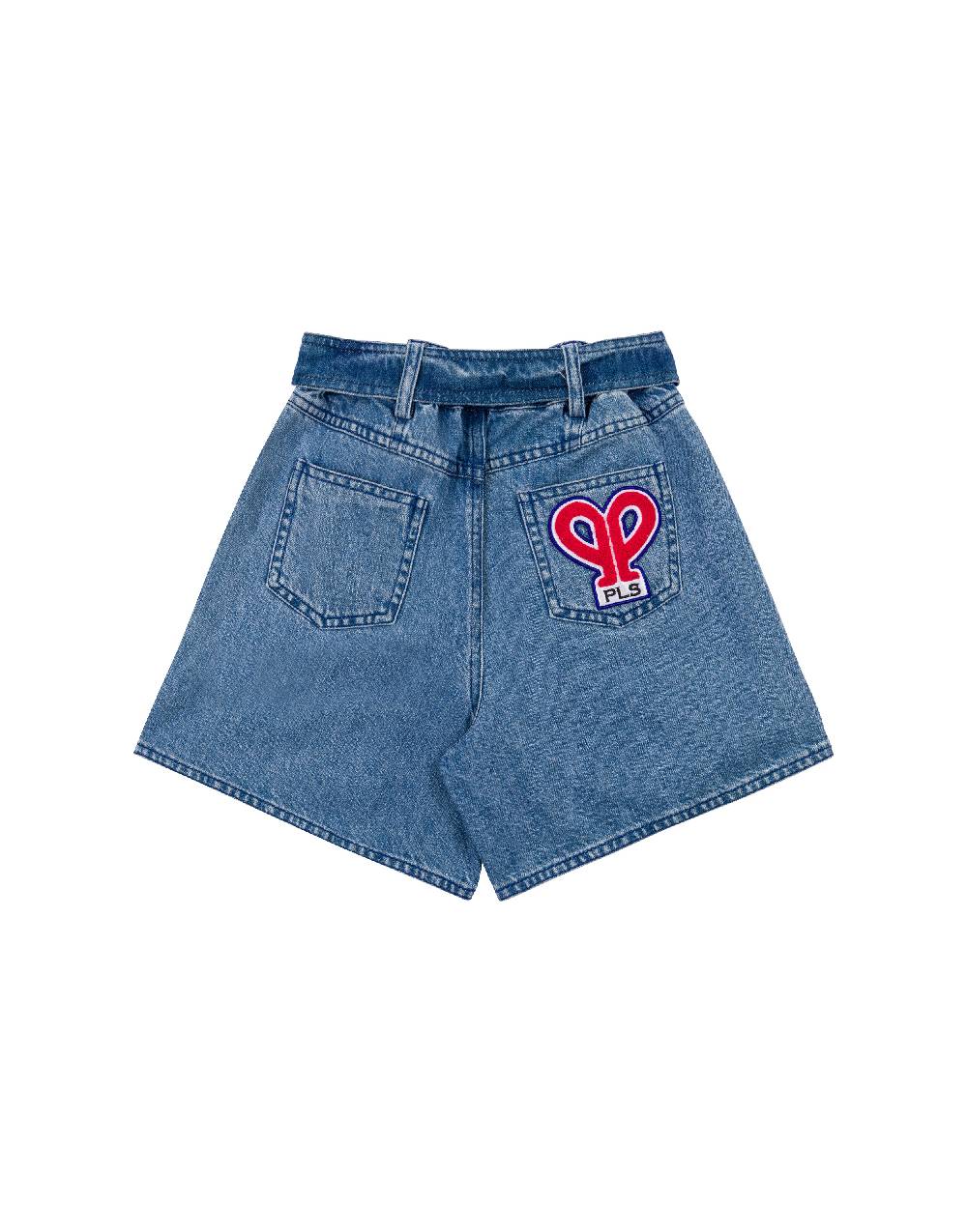 Philosophy Di Lorenzo Serafini Kids short in denim con patch 'doppia P' Prezzo basso