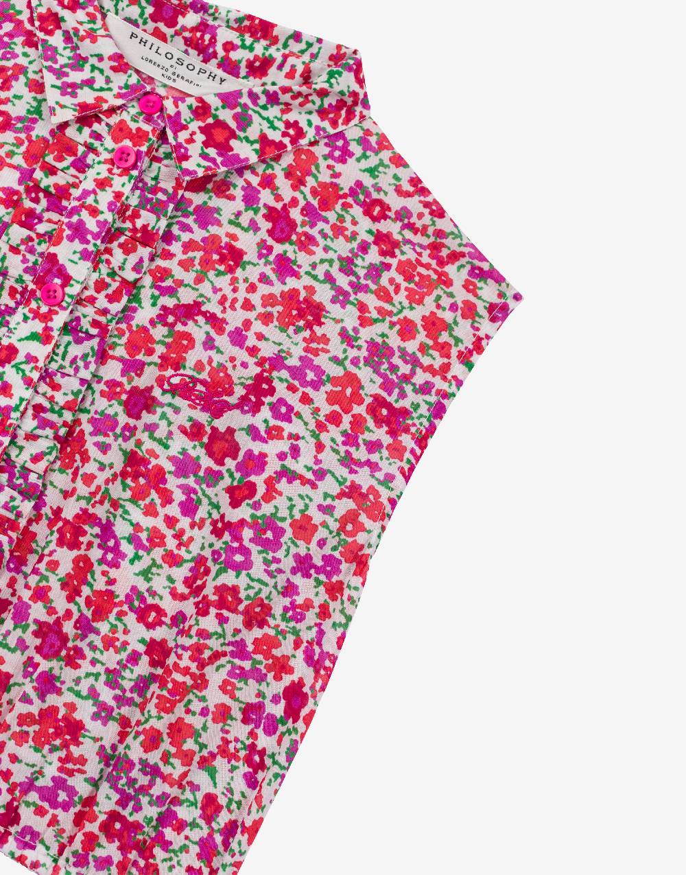 Philosophy Di Lorenzo Serafini Kids top in cotone con stampa fiori Rilascio limitato