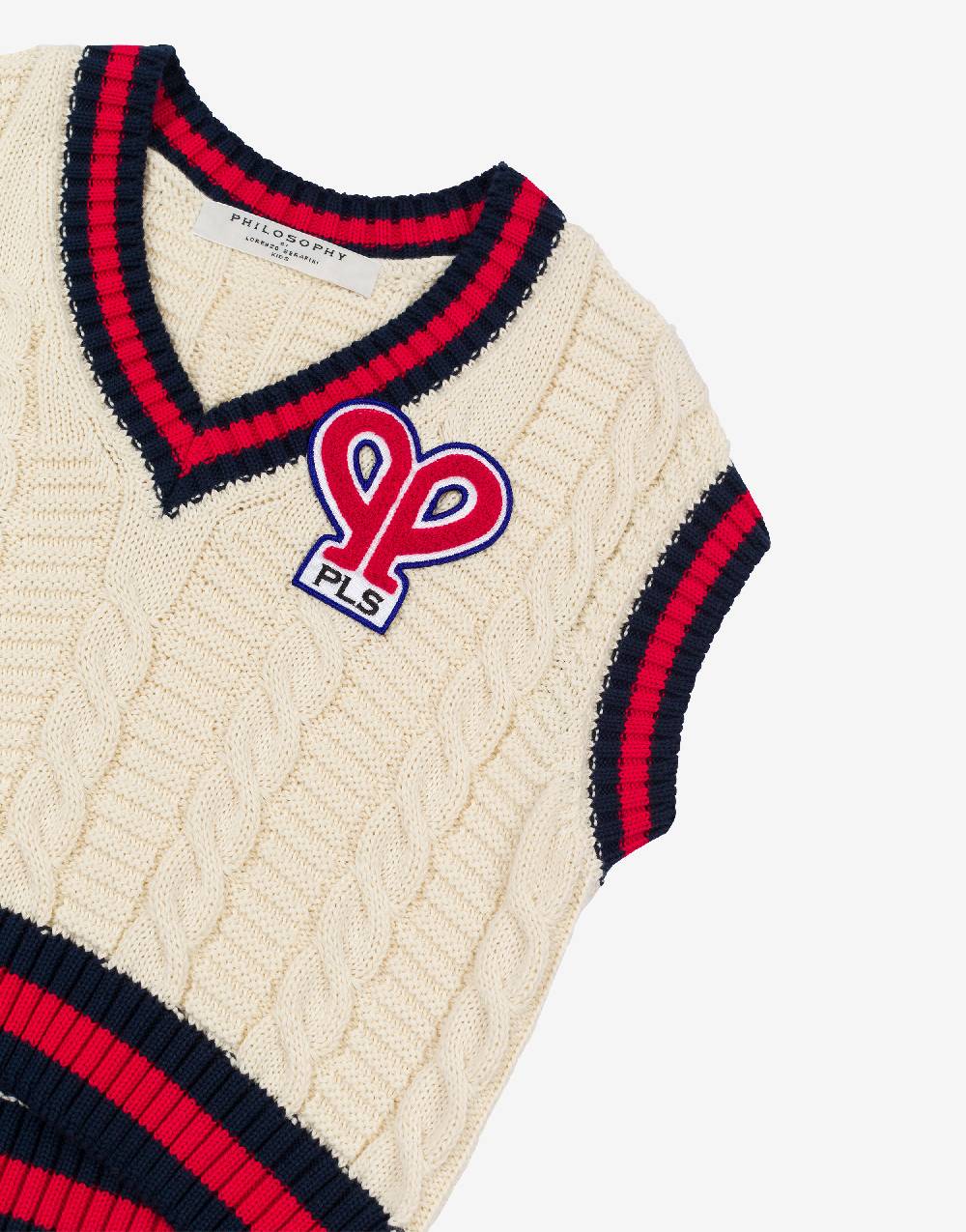 Philosophy Di Lorenzo Serafini Kids gilet in maglia con patch 'doppia P' Only for today