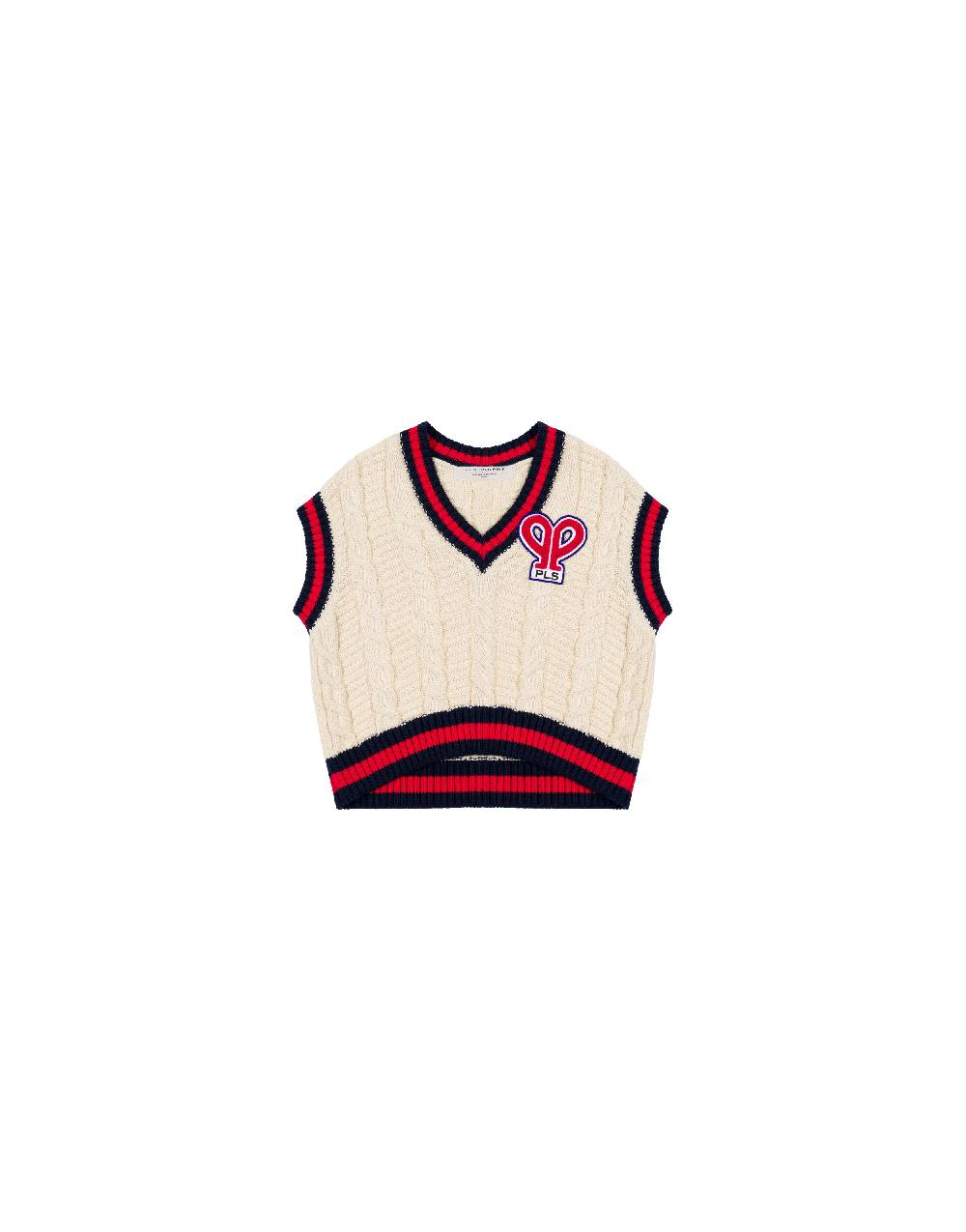 Philosophy Di Lorenzo Serafini Kids gilet in maglia con patch 'doppia P' Only for today