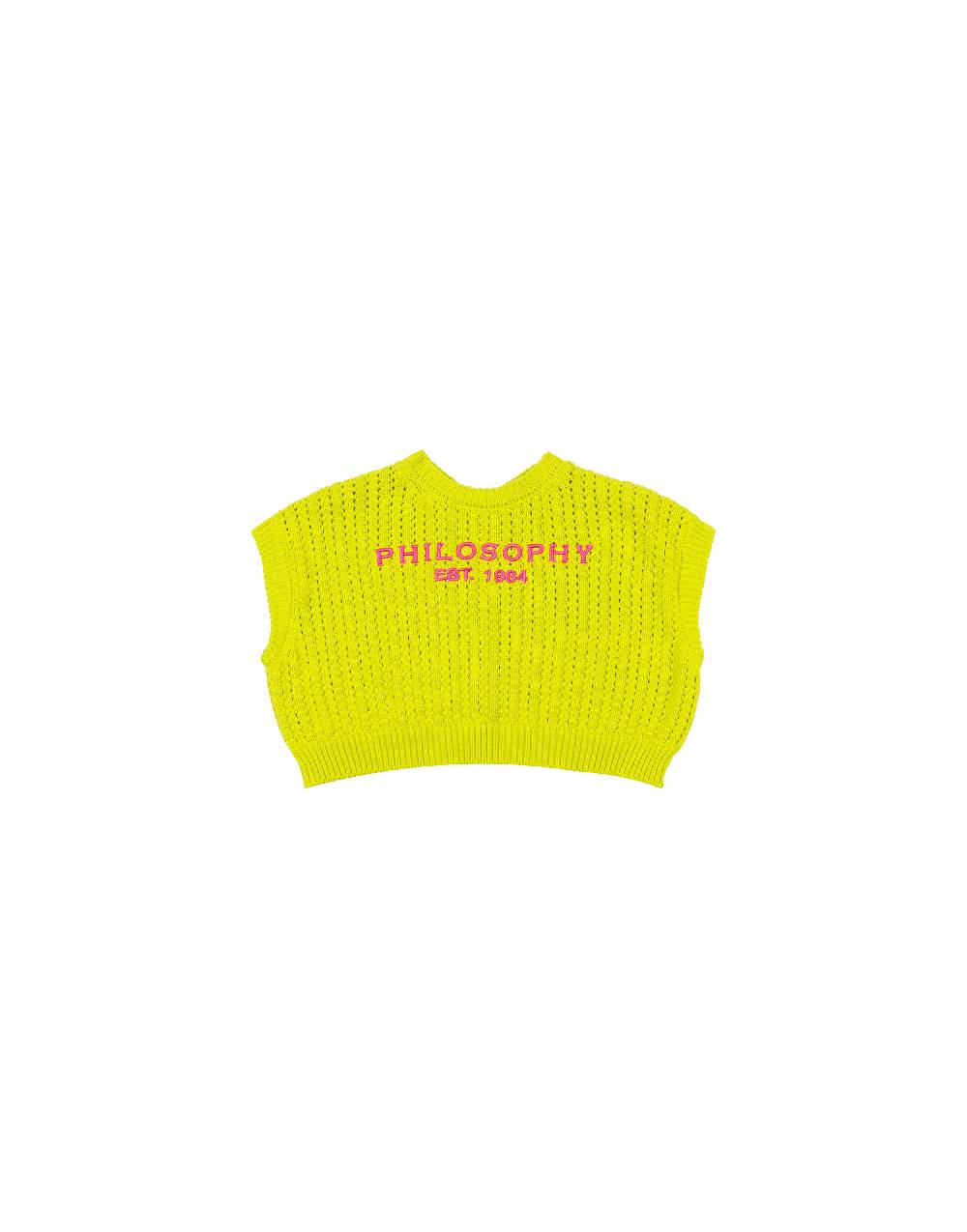 Philosophy Di Lorenzo Serafini Kids gilet in maglia con ricamo logo Offerta speciale della fabbrica