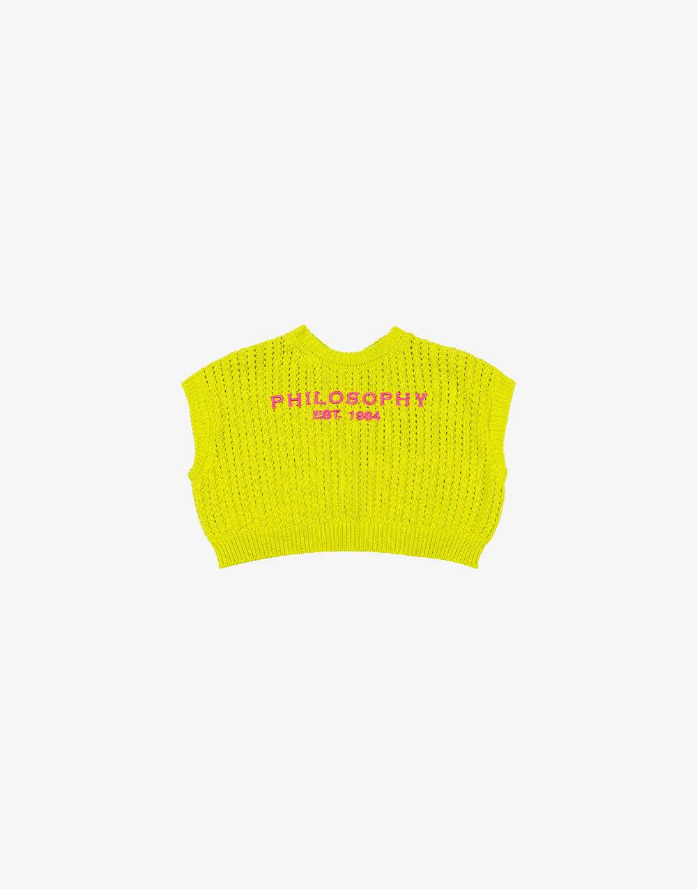 Philosophy Di Lorenzo Serafini Kids gilet in maglia con ricamo logo Offerta speciale della fabbrica