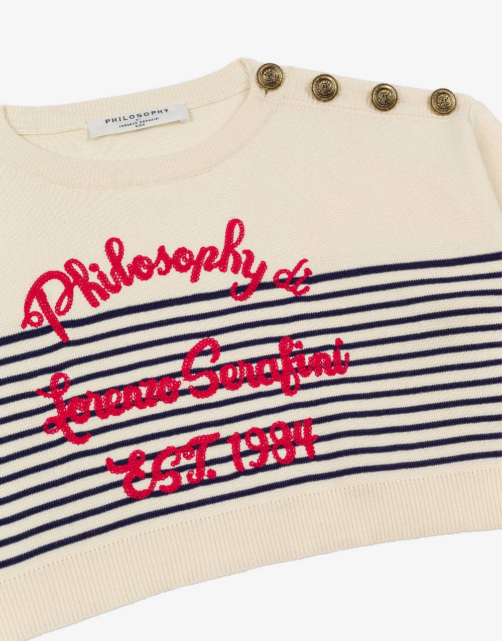 Philosophy Di Lorenzo Serafini Kids maglione in cotone a righe marinière Sostegno trimestrale