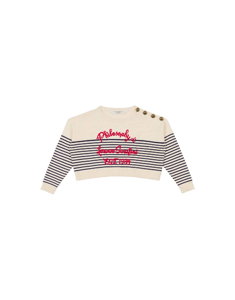 Philosophy Di Lorenzo Serafini Kids maglione in cotone a righe marinière Sostegno trimestrale