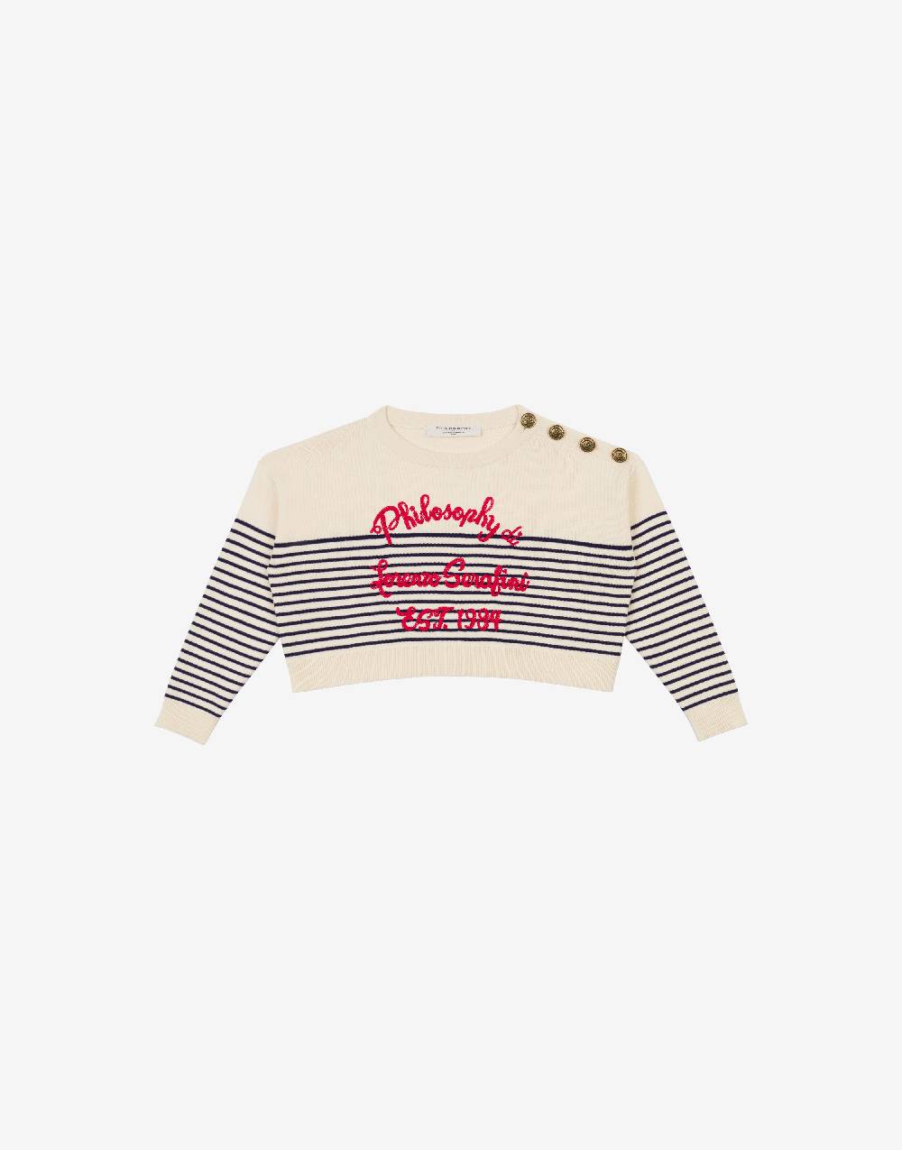 Philosophy Di Lorenzo Serafini Kids maglione in cotone a righe marinière Sostegno trimestrale
