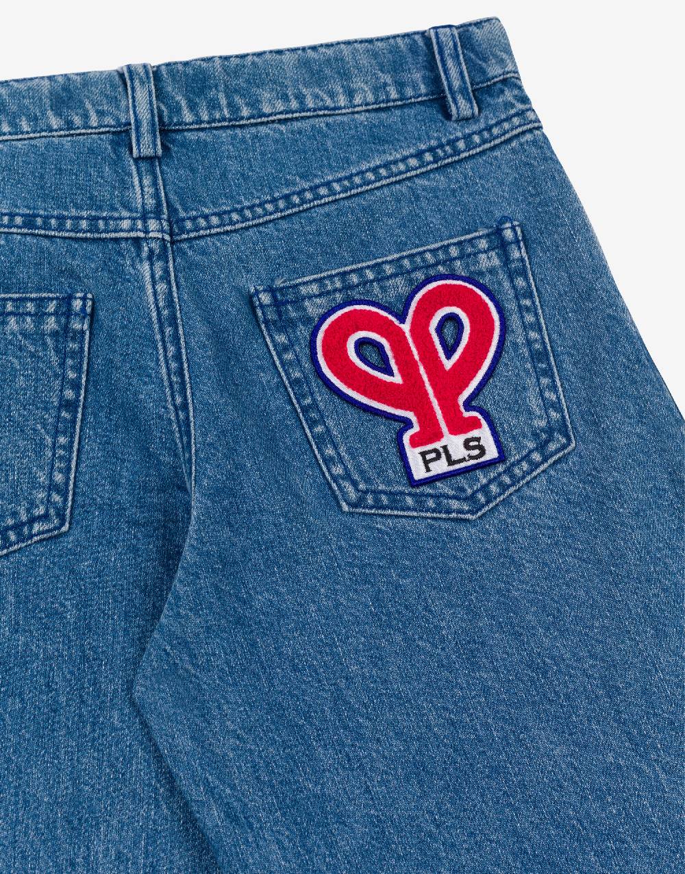 Philosophy Di Lorenzo Serafini Kids pantalone in denim con patch 'doppia P' Fino al 55% di sconto