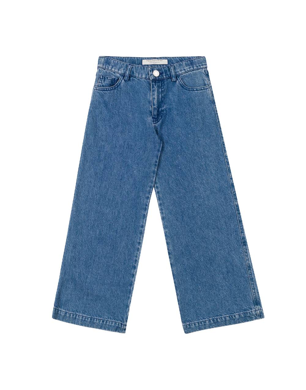 Philosophy Di Lorenzo Serafini Kids pantalone in denim con patch 'doppia P' Fino al 55% di sconto