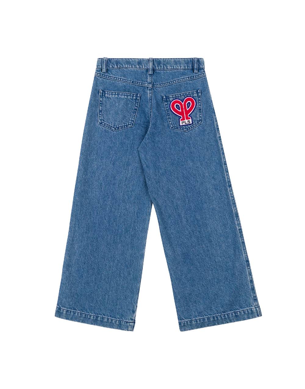 Philosophy Di Lorenzo Serafini Kids pantalone in denim con patch 'doppia P' Fino al 55% di sconto