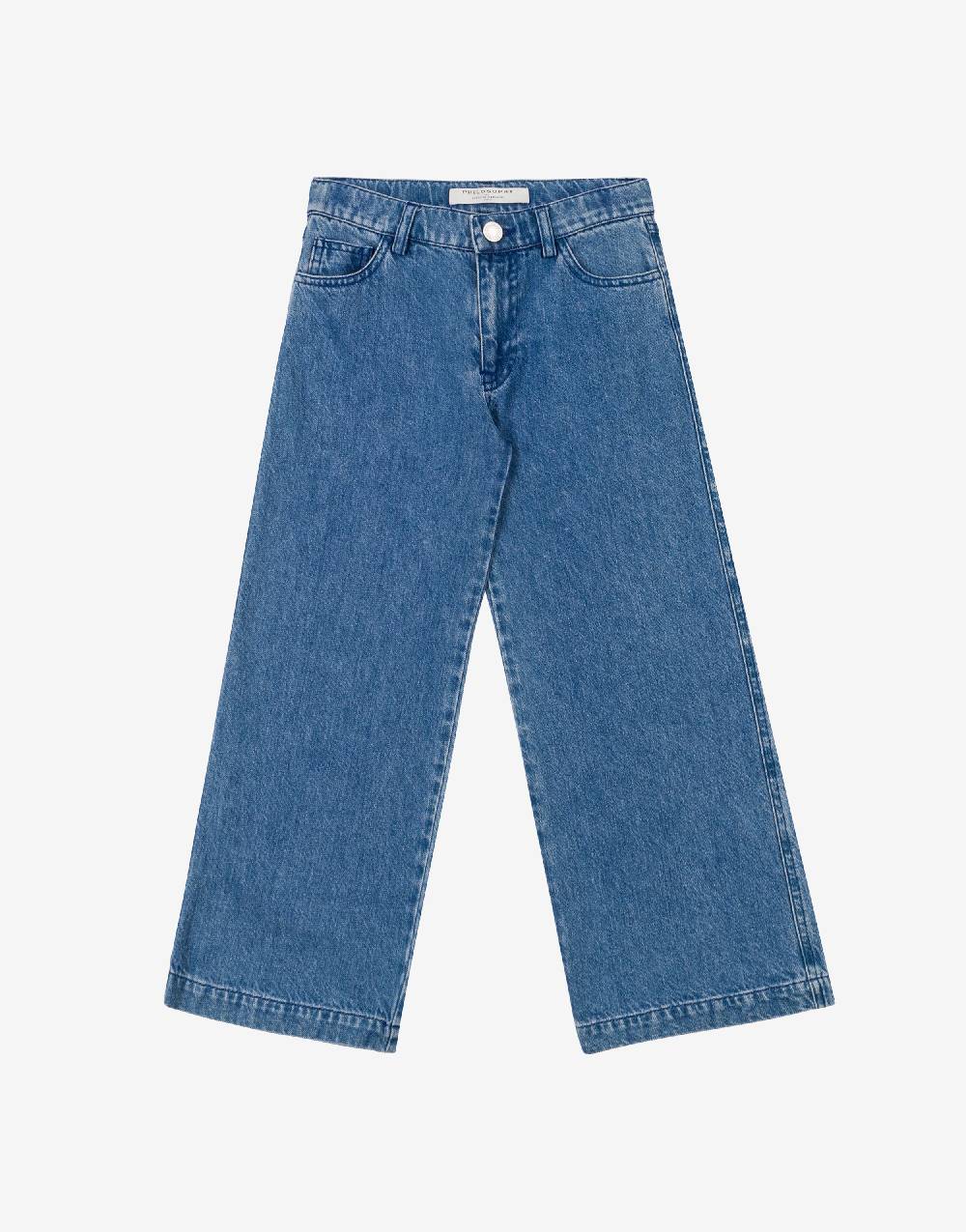 Philosophy Di Lorenzo Serafini Kids pantalone in denim con patch 'doppia P' Fino al 55% di sconto