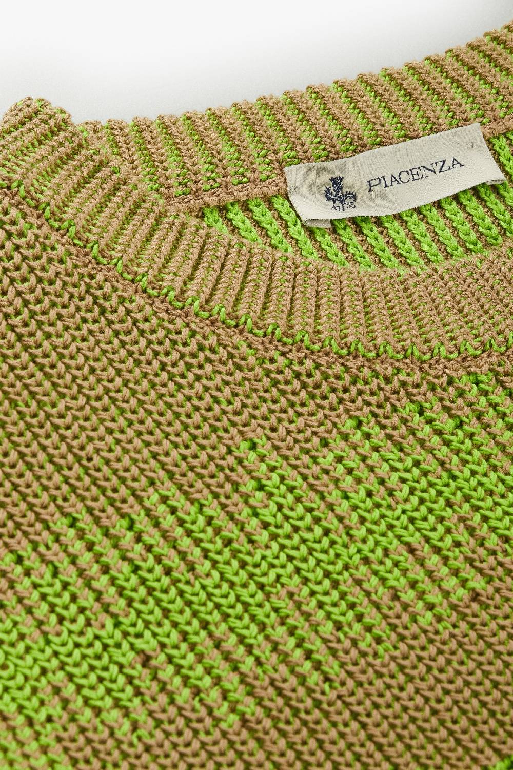 Piacenza 1733 Maglione ikat striped cob naturale e verde fluo Hotsell