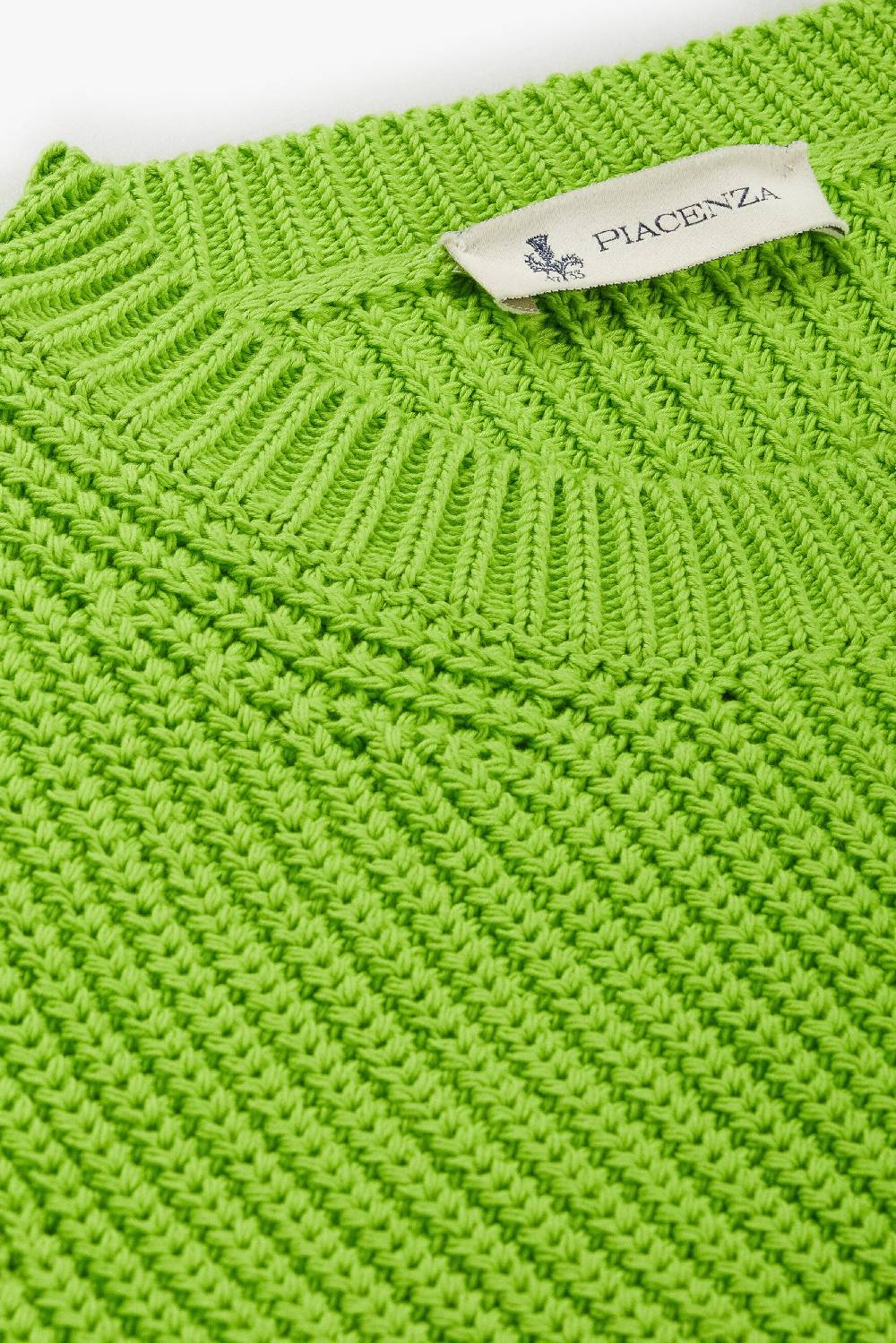 Piacenza 1733 Maglione cob stitch verde fluo Vendita Economica