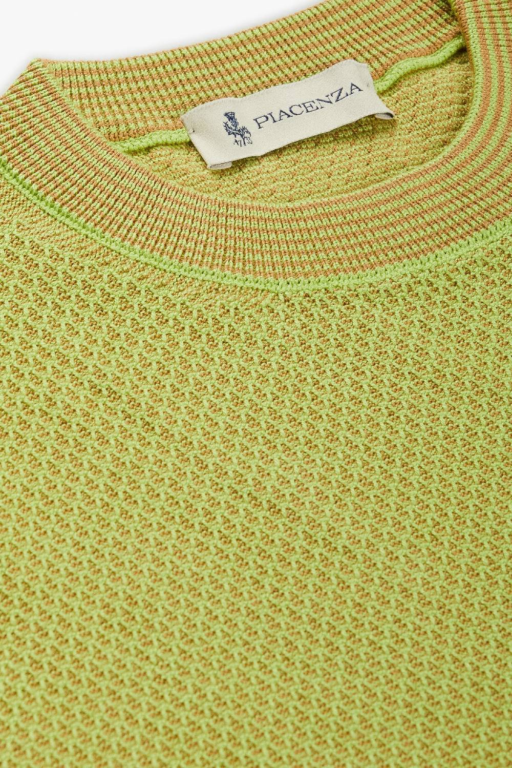 Piacenza 1733 Maglia maniche lunghe two tone slip verde fluo e naturale I Più Venduti