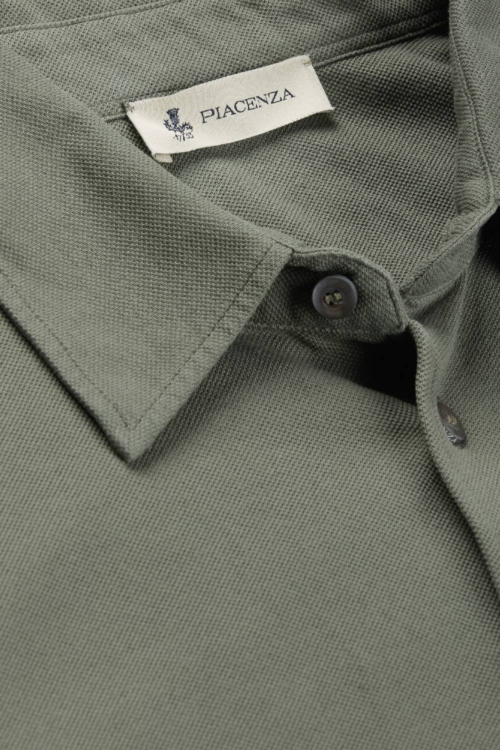Piacenza 1733 Camicia piquet jersey verde Nuova