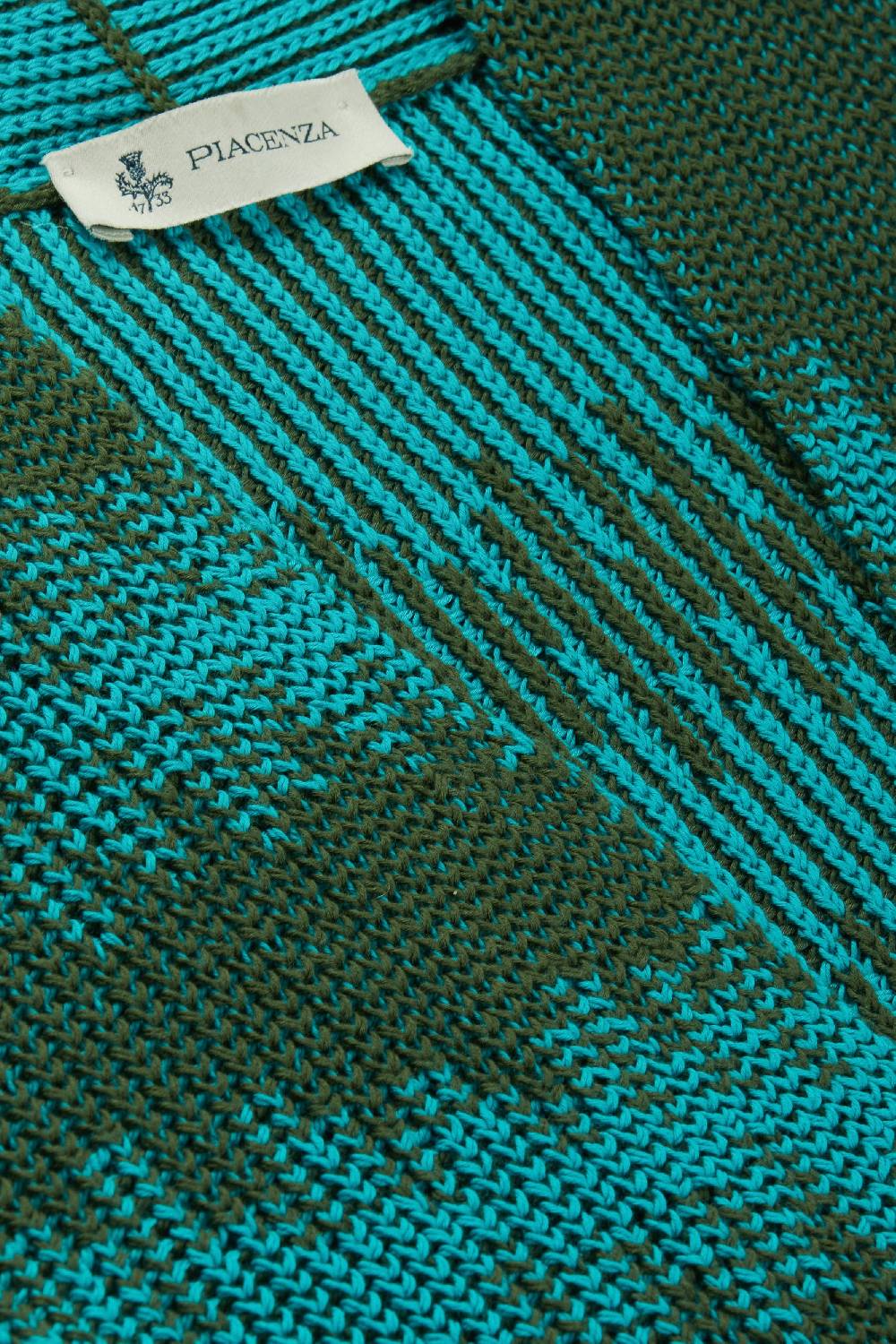 Piacenza 1733 Cardigan senza bottoni verde chiaro e scuro Moda